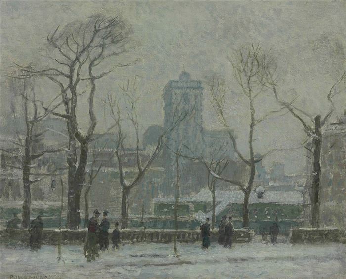 Paul Cornoyer, Winter Bryant Park, n.d.